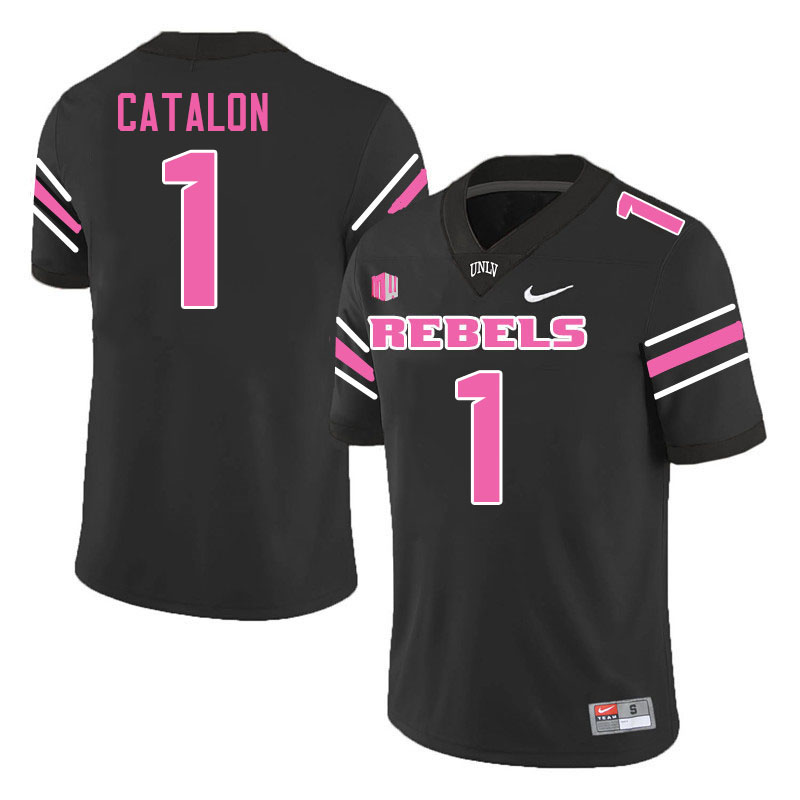 Men #1 Jalen Catalon UNLV Rebels College Football Jerseys Stitched-Black